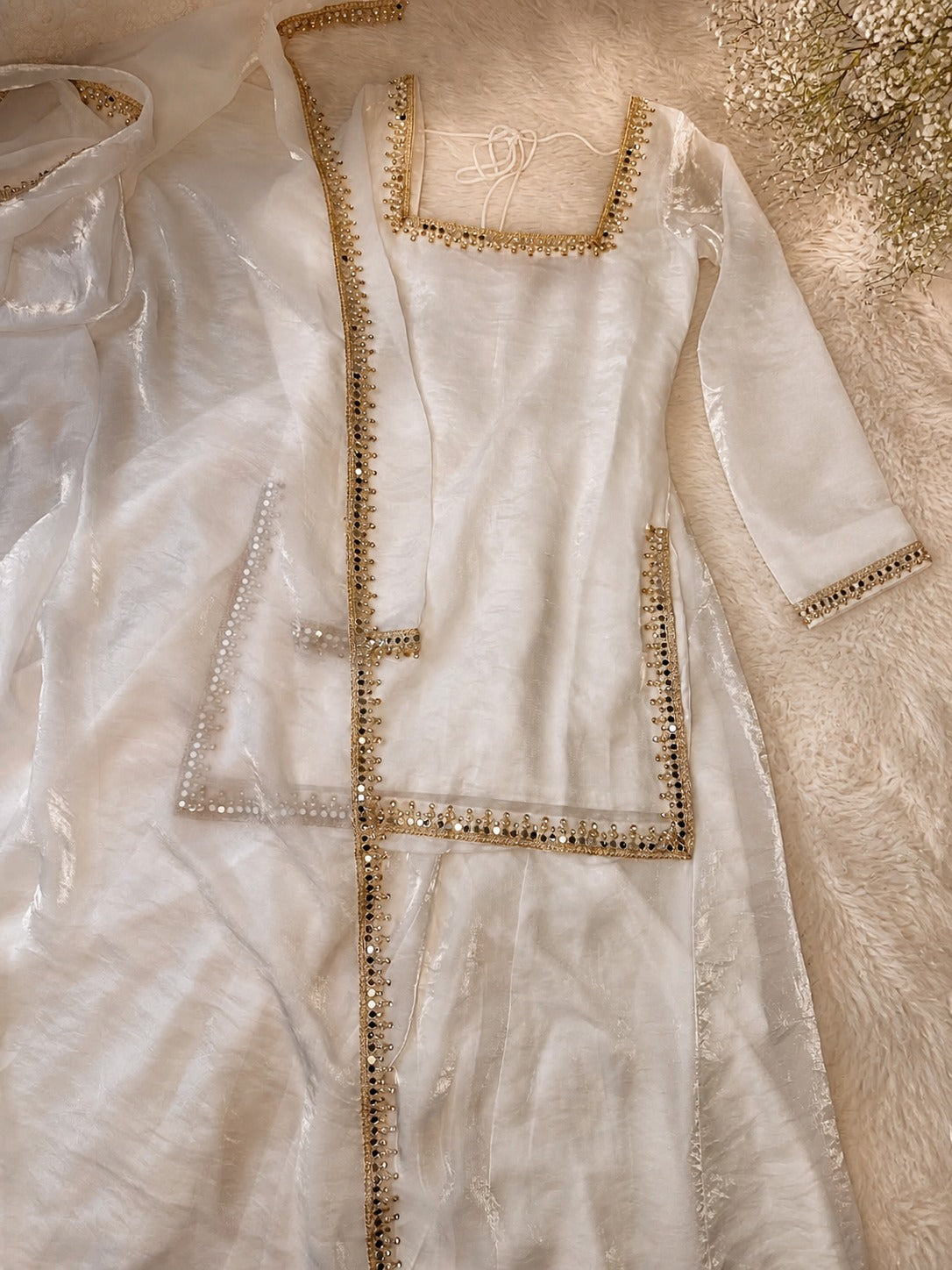white Sharara Set