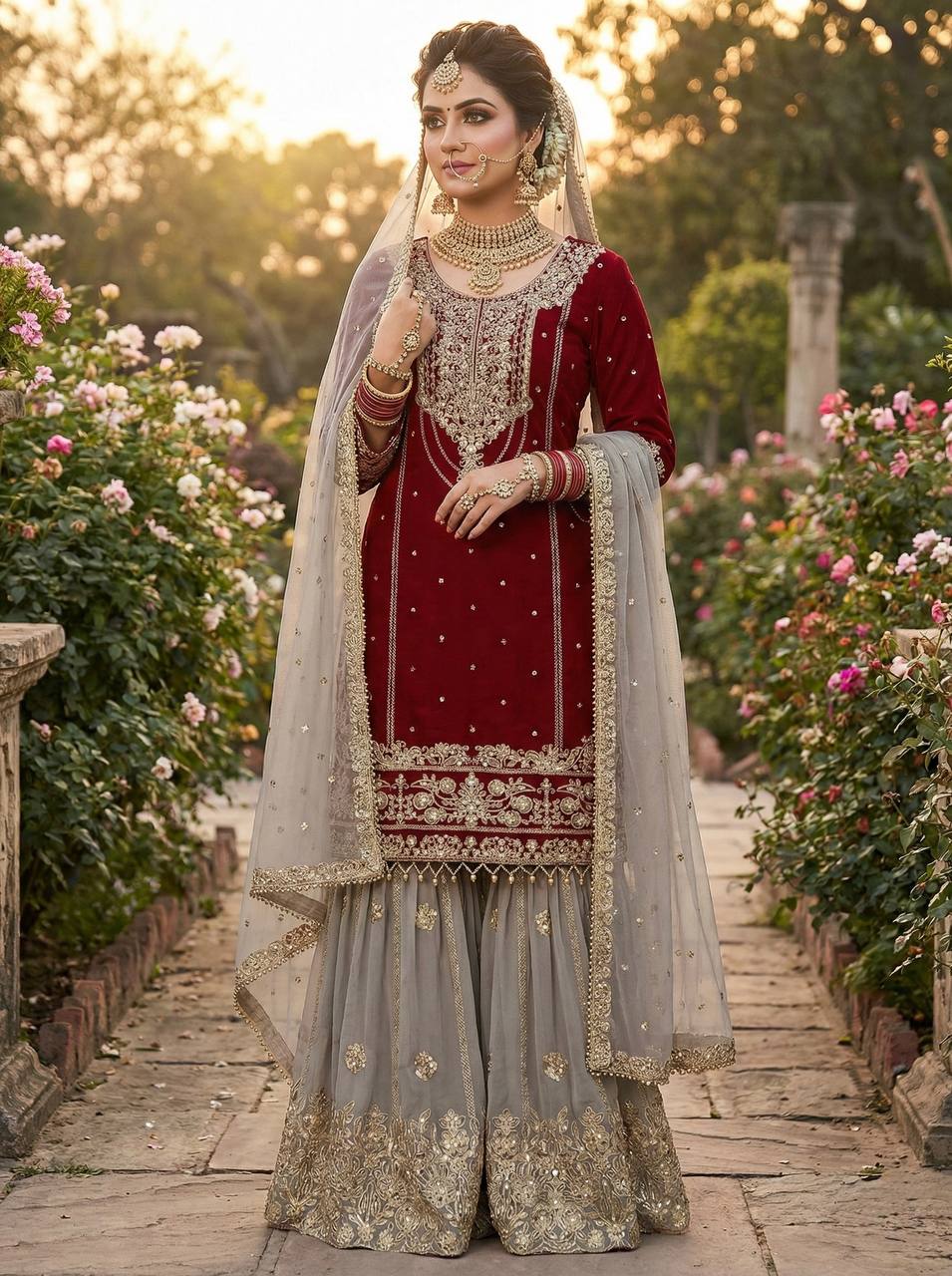 Presenting New Designer Collection In Pure Heavy Faux Georgette With Heavy Embroidery Coding Dori-Sequence Work Top-Bottom And Dupatta Set Fully Stitched Ready To Wear