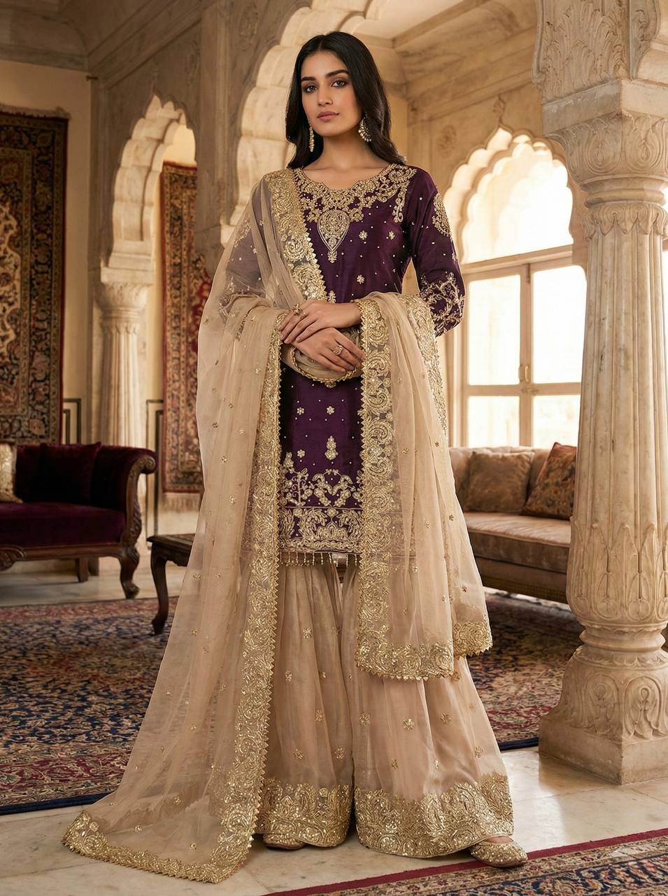 Presenting New Designer Party wear Eid Collection Pure Heavy GMY SILK With Heavy Embroidery Coding